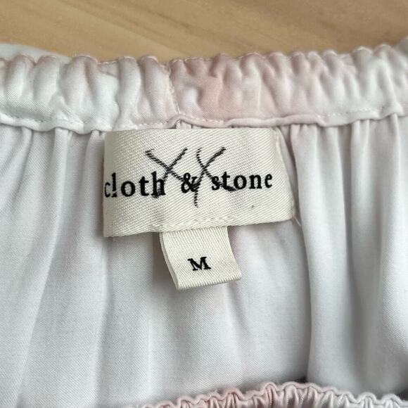 Anthropologie Cloth & Stone Pink Tie-Dye Cap Sleeve Relaxed Fit Ecovero Top, M - Picture 4 of 10